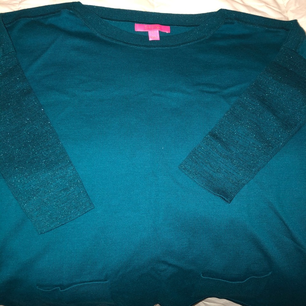 Lilly Pulitzer Teal Crew Neck Sweater